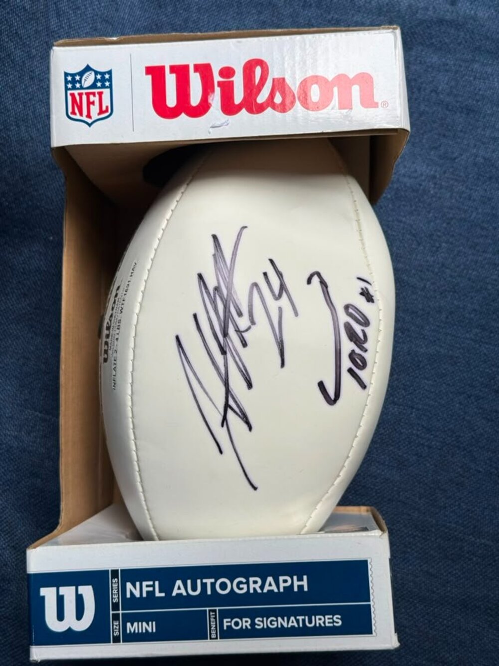 Houston Texans Derek Stingley Jr #24 & TORO Mascot Dual Signed NFL Mini Football